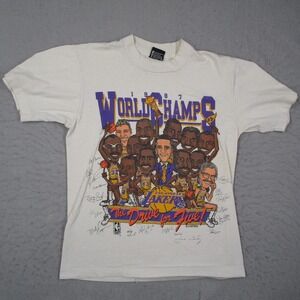 Vintage 1987 LA Lakers World Champs T-Shirt Men Small Screen Stars Single Stitch
